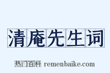 清庵先生词是什么意思的图片